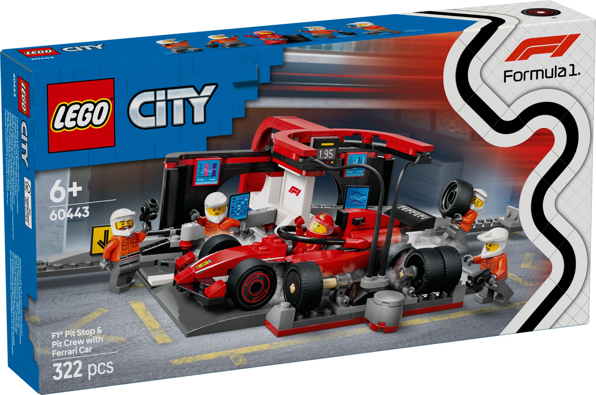 LEGO 60443 LEGO City 60443 - F1 Pit stop i mechanicy z bolidem Ferrari