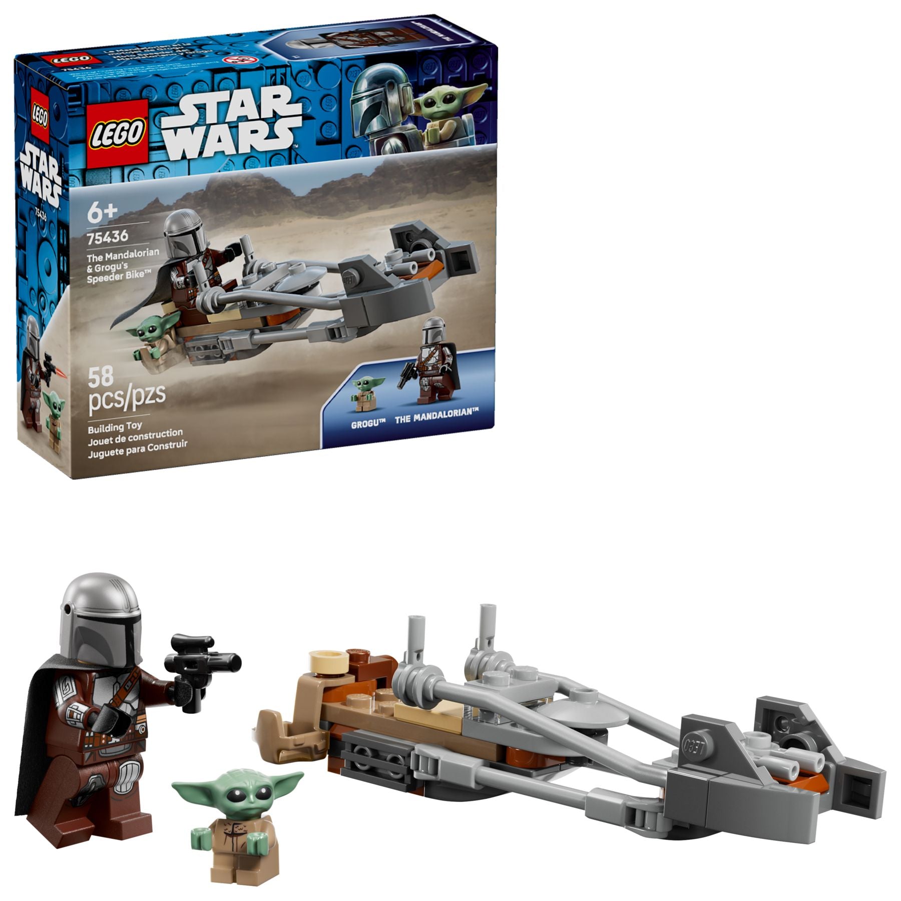 LEGO 75436 LEGO Star Wars 75436 - Śmigacz Mandalorianina i Grogu